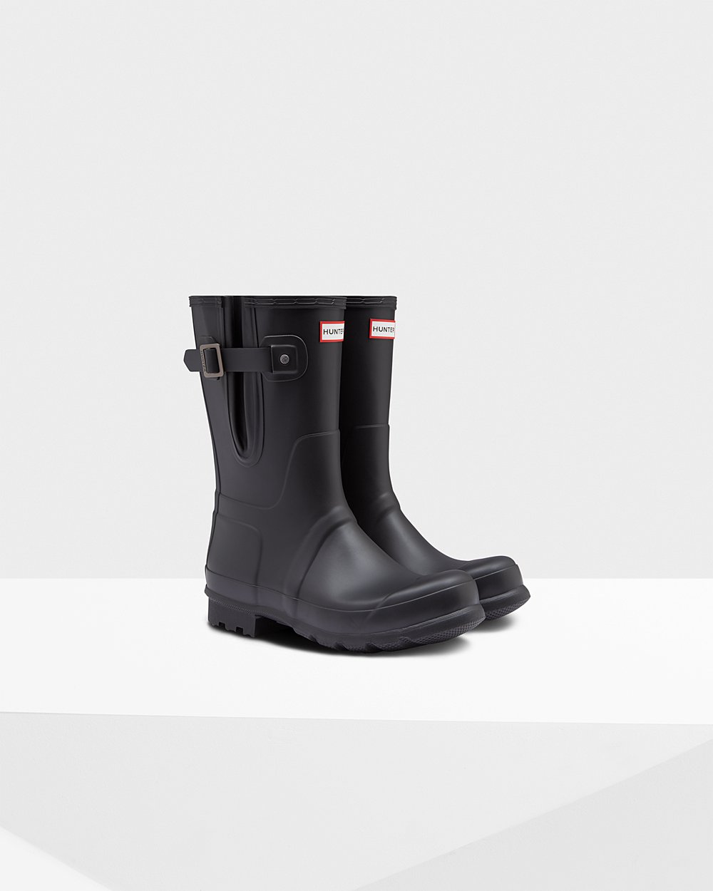 Botas de Lluvia Cortas Hunter Hombre - Original Side Adjustable - Negros - TYIXJCQ-21